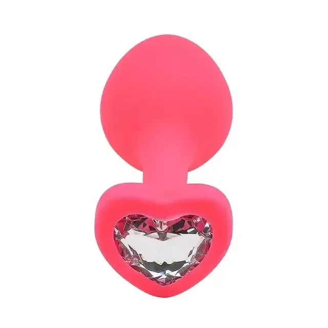 Plug G silicone Coração Rosa - 1