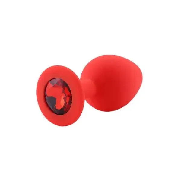 Plug G Silicone  Vermelho com Vermelho