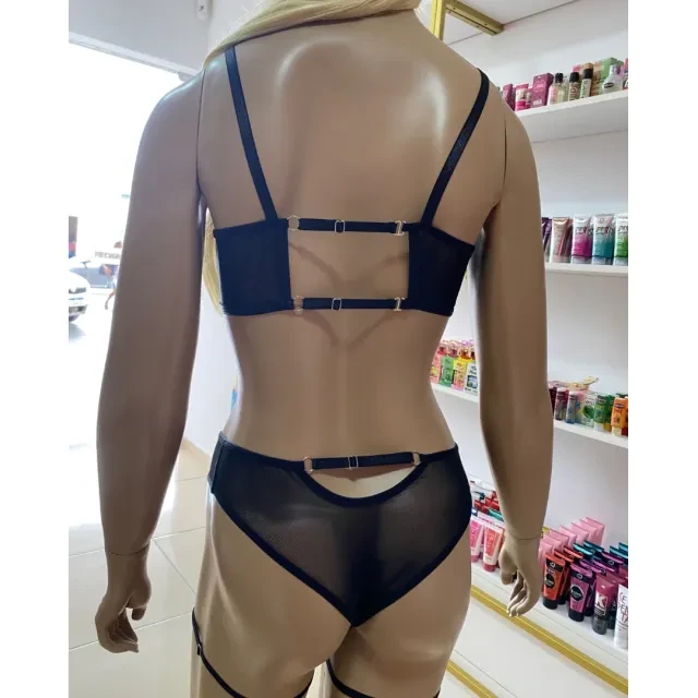 Conjunto Hadassa em Tule Preto VESTE P e M - 2