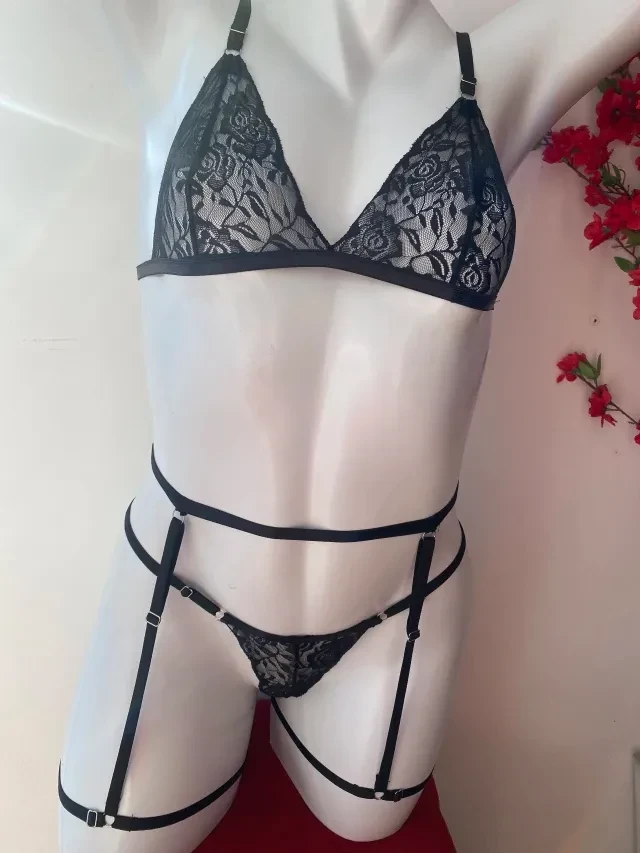 Conjunto com Cinta Preto VESTE P E M - 1