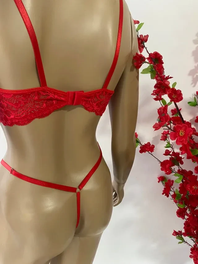 Conjunto Sensual com Calcinha Aberta VESTE P E M  - 4