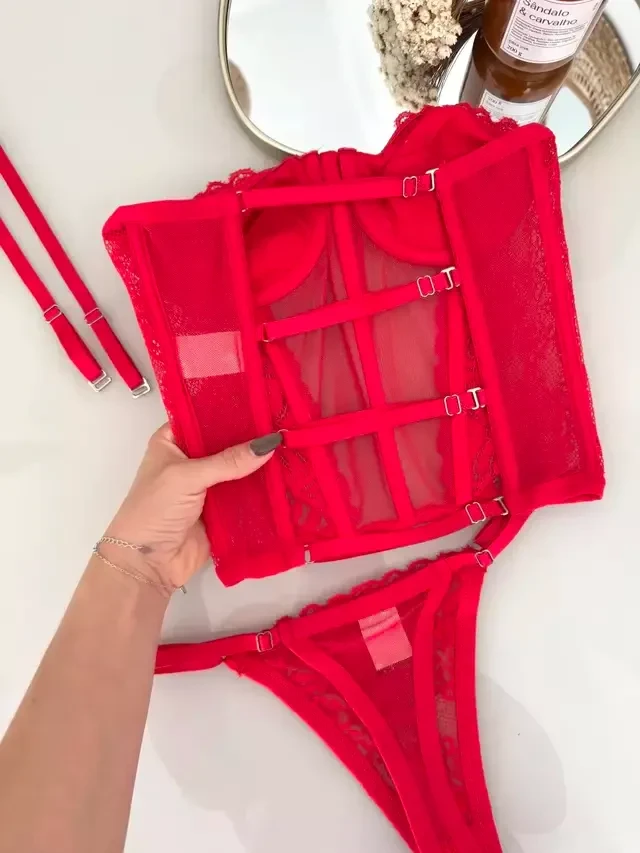 Conjunto Corset Eva Vermelho TAM P - 2