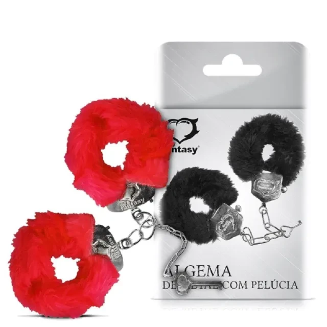Algema de Metal Reforçada com Pelucia Vermelha - 1