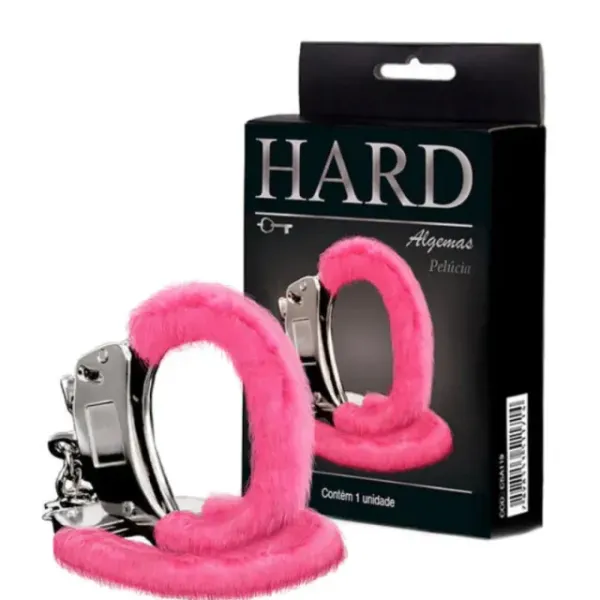 Algema Hard em Metal Reforçada com Pelucia Rosa