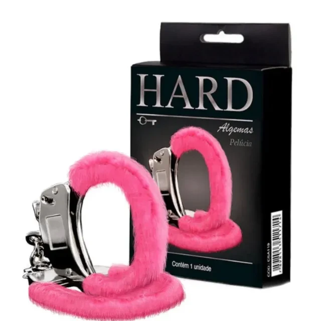 Algema Hard em Metal Reforçada com Pelucia Rosa - 1