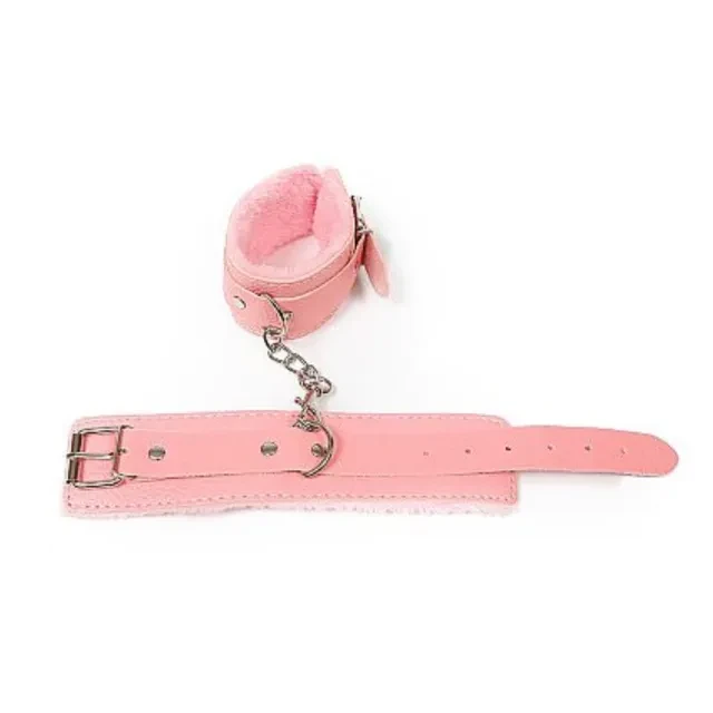 Algema com Corrente e Pelúcia Rosa  - 2