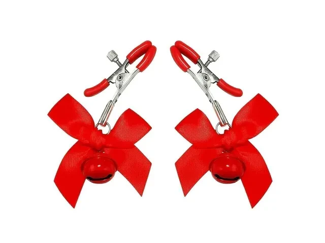 Grampos para Mamilos com Sino e Laço Vermelho - 1