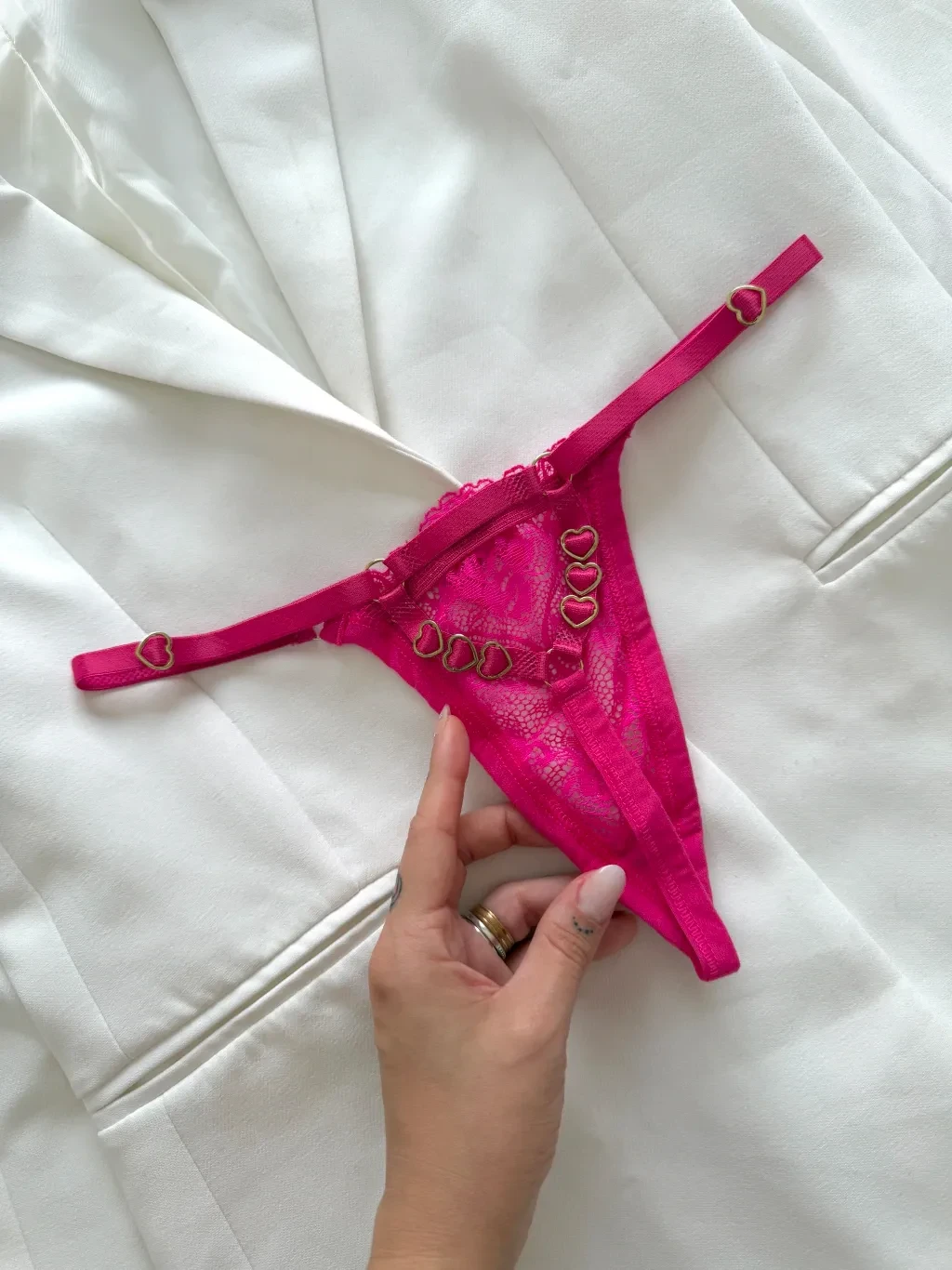 Calcinha 3 Corações Pink Regulável do P ao G  - 2
