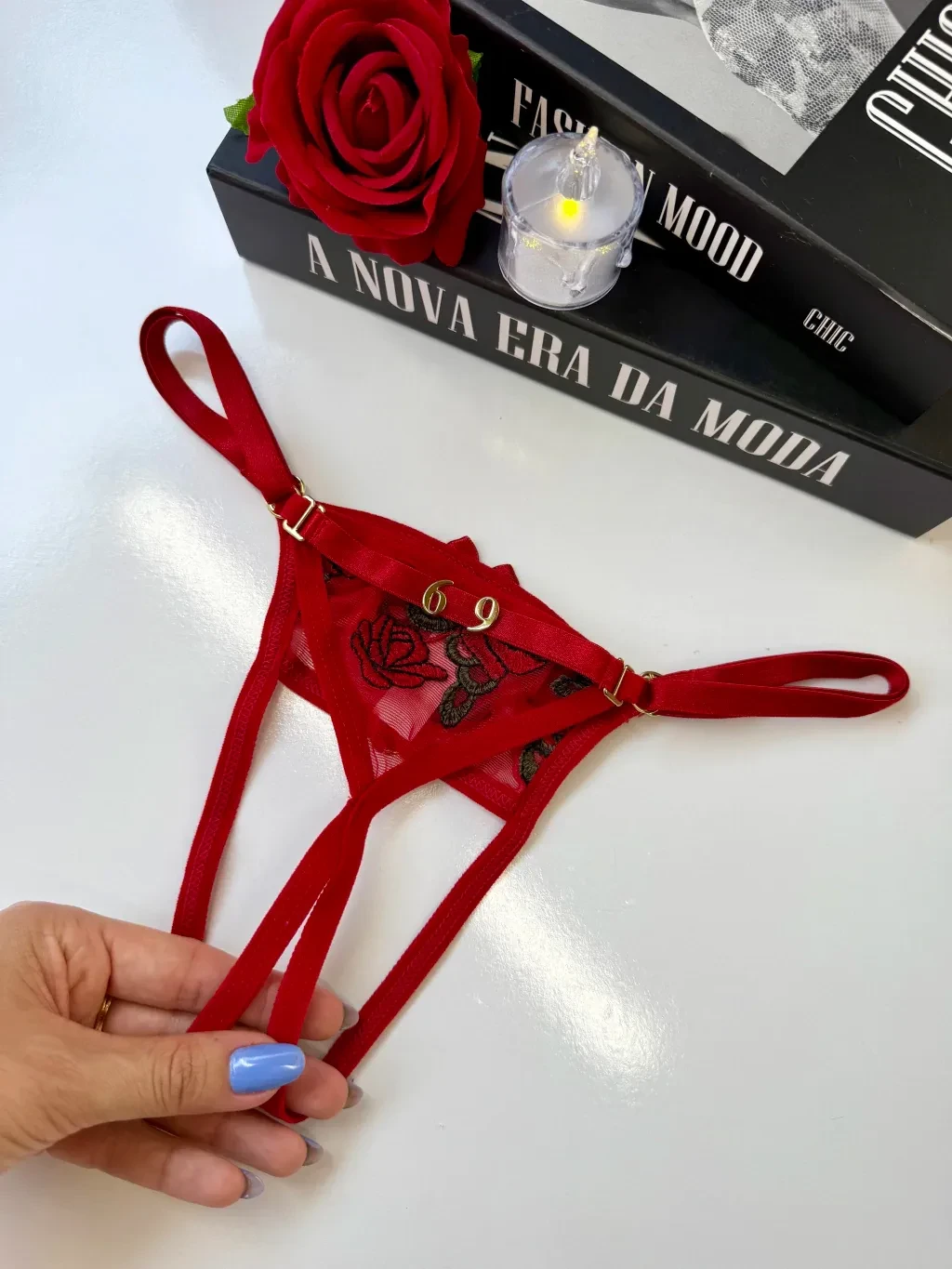 Calcinha Apressadinha Personalizável Vermelha Regulável do P ao G - 2