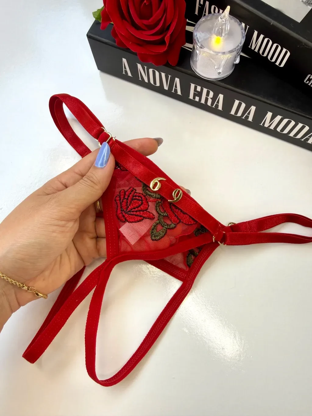 Calcinha Apressadinha Personalizável Vermelha Regulável do P ao G - 3