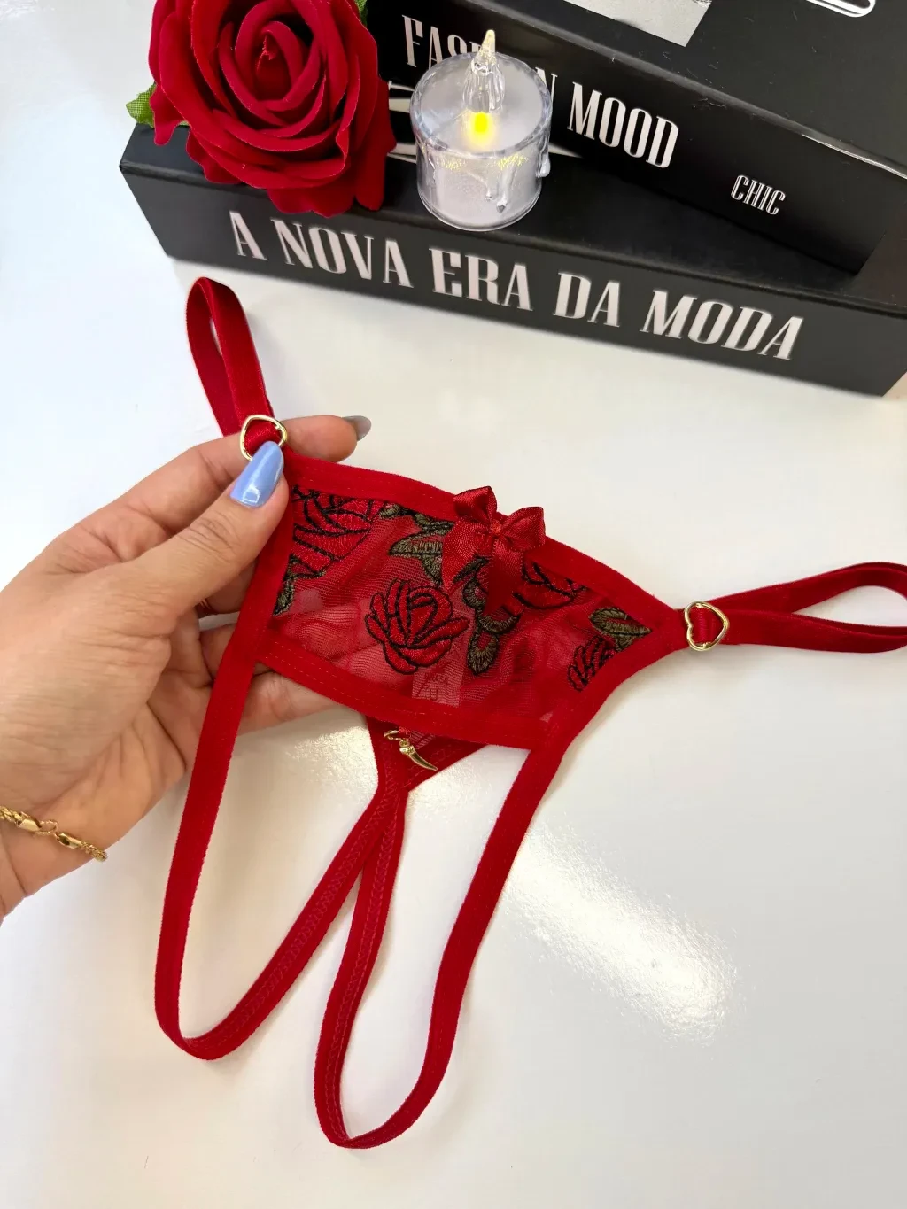 Calcinha Apressadinha Personalizável Vermelha Regulável do P ao G - 1