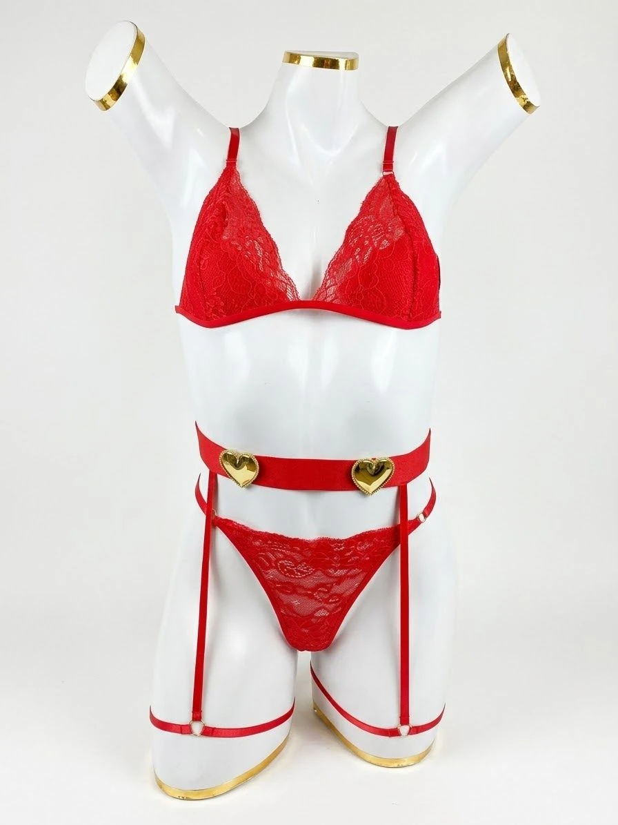 Conjunto Beatriz Vermelho  Veste P e M   - 1