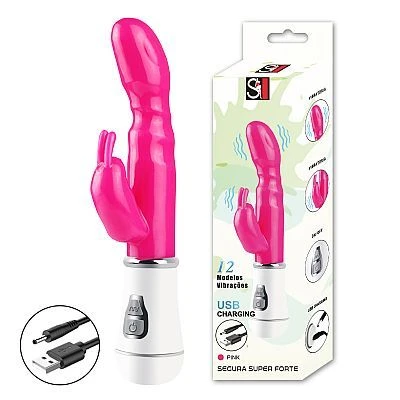 Vibrador em Silicone Jelly Recarregável Pink  - 1