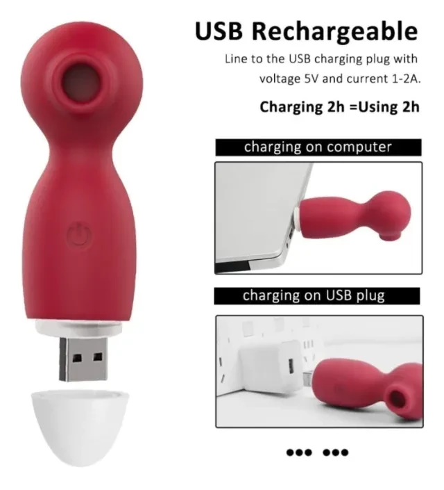 Sugador SAm Rosa  Recarregável USB   - 2