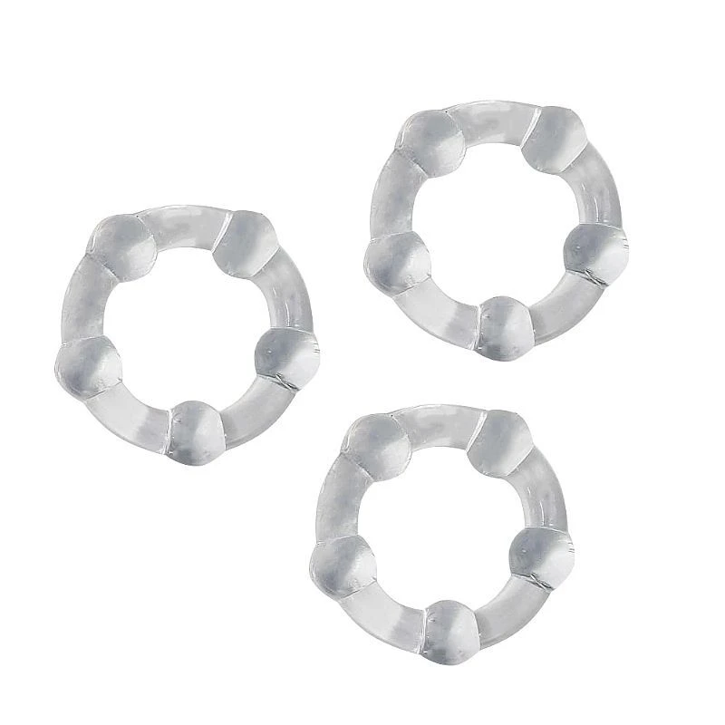 Kit 3 Aneis Peniano de Silicone Transparente  - 1
