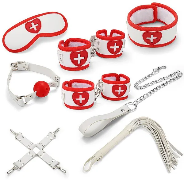 Kit Sado Bondage Enfermeira 7 Itens 