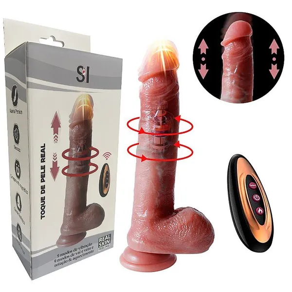 Prótese 20,5 x 4 cm com Vibro e Controle Recarregável 
