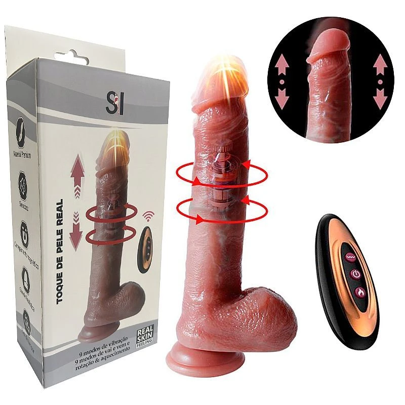 Prótese 20,5 x 4 cm com Vibro e Controle Recarregável  - 1