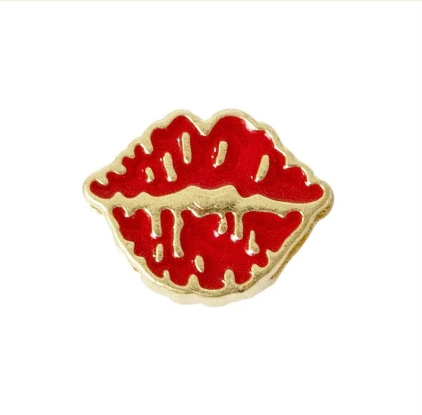 Emoji Boca Metal Dourado para Calcinha Personalizável  - 1