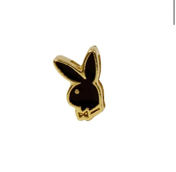 Emoji Coelho Metal Dourado para Calcinha Personalizável  
