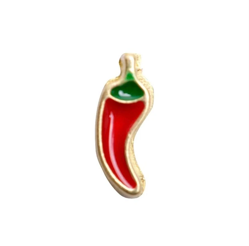 Emoji Pimenta  Metal Dourado para Calcinha Personalizável   - 1