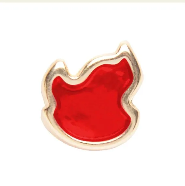 Emoji Foguinho  Metal Dourado para Calcinha Personalizável   