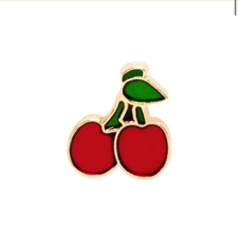 Emoji Cereja  Metal Dourado para Calcinha Personalizável   - 1