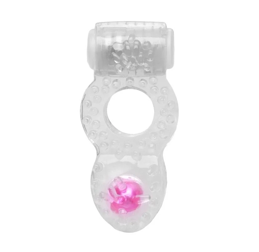 Anel Peniano com Vibro e Pérola Transparente Vip Mix - 2