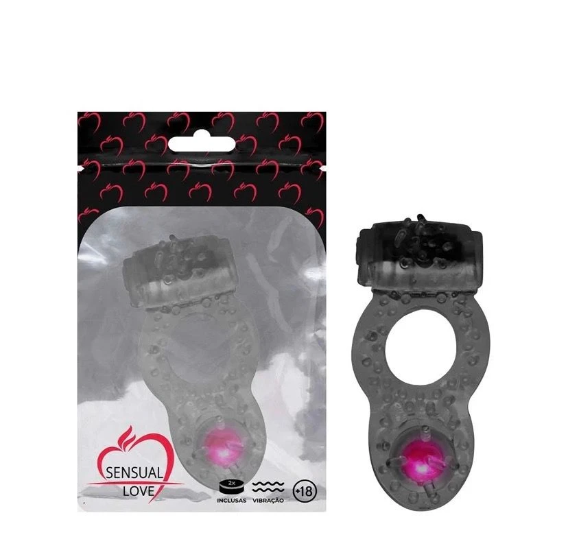 Anel Peniano com Vibro e Pérola  Preto SL - 1