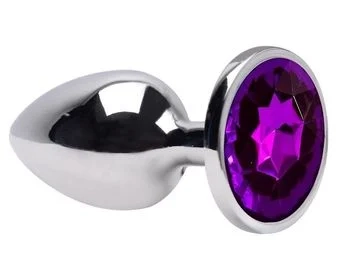 Plug anal aço inoxidável P roxo