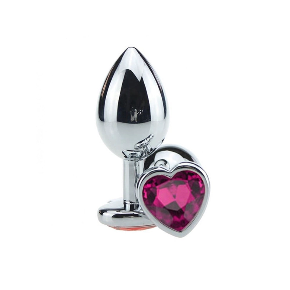 Plug anal pedra coração Pink M