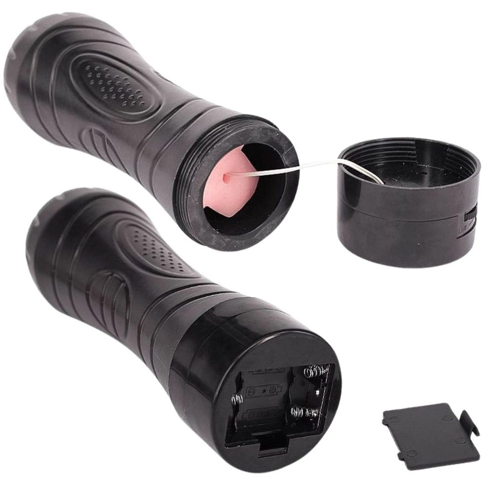 Masturbador vagina em formato de lanterna com vibro - 3