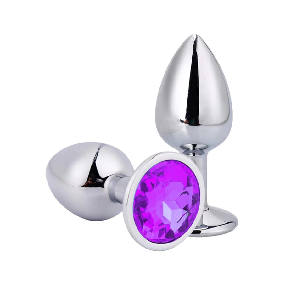 Plug anal aço inoxidável M lilás 
