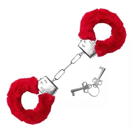 Algema metal com pelucia vermelha