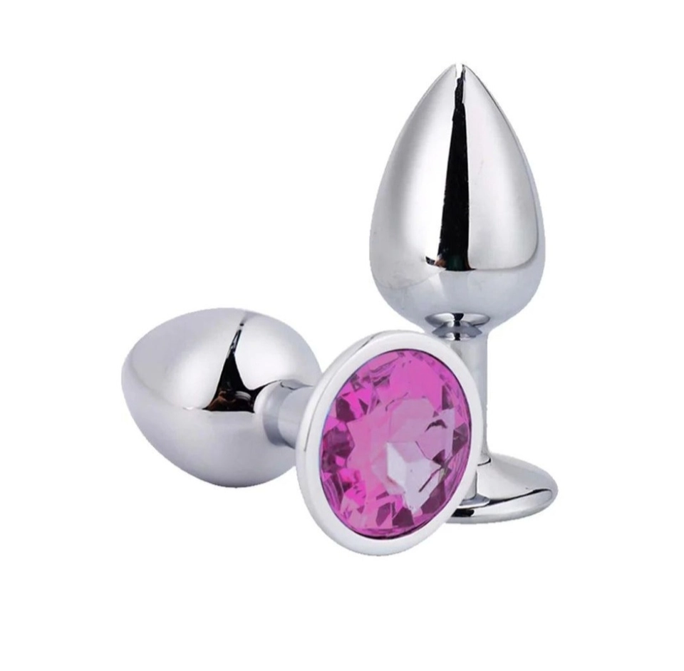 Plug anal aço inoxidável M Pink