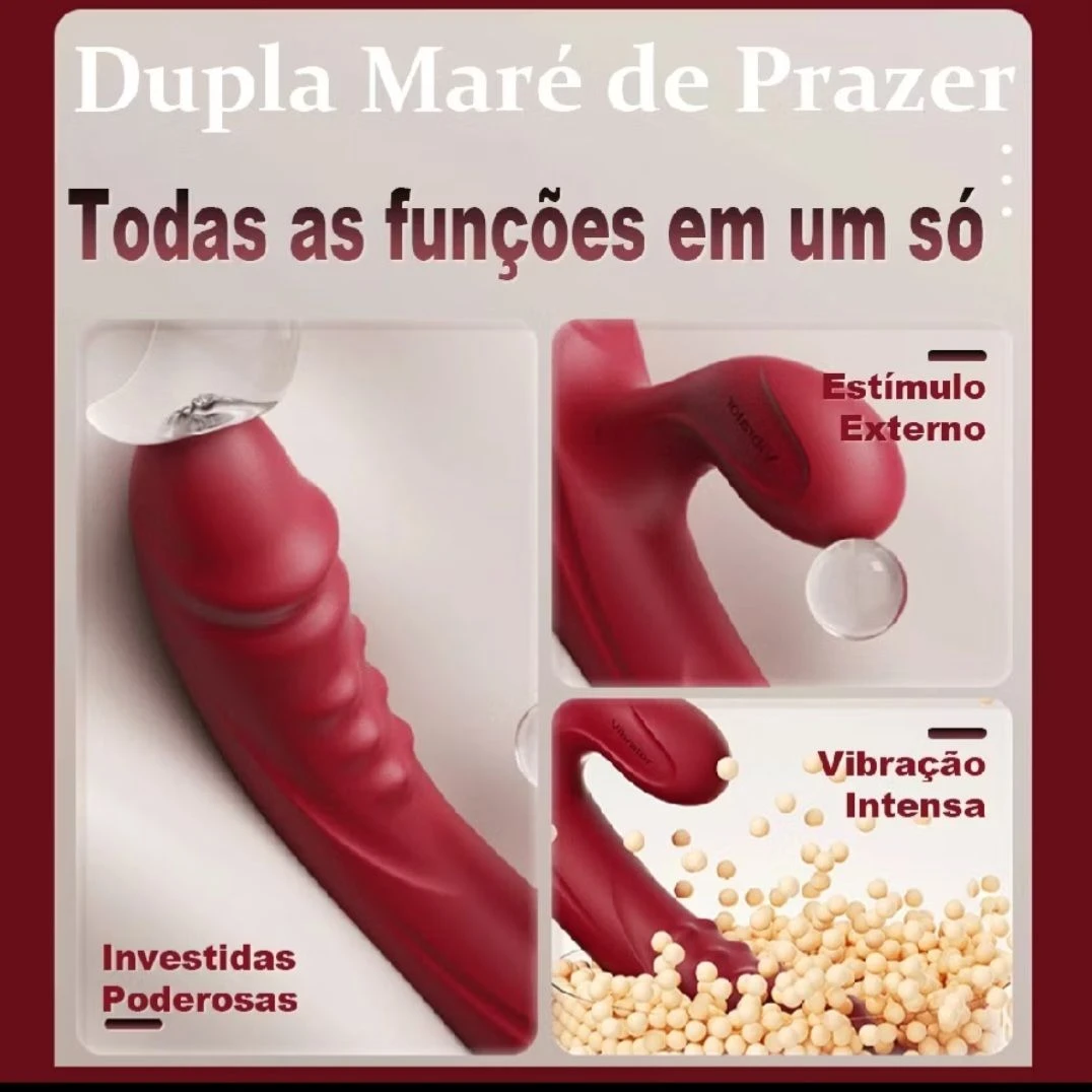 Vibrador ponto g e clitóris dois motores 10 modos de vibração  - 4