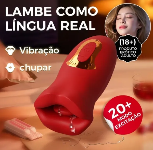 Vibrador Sugador em formato de boca 