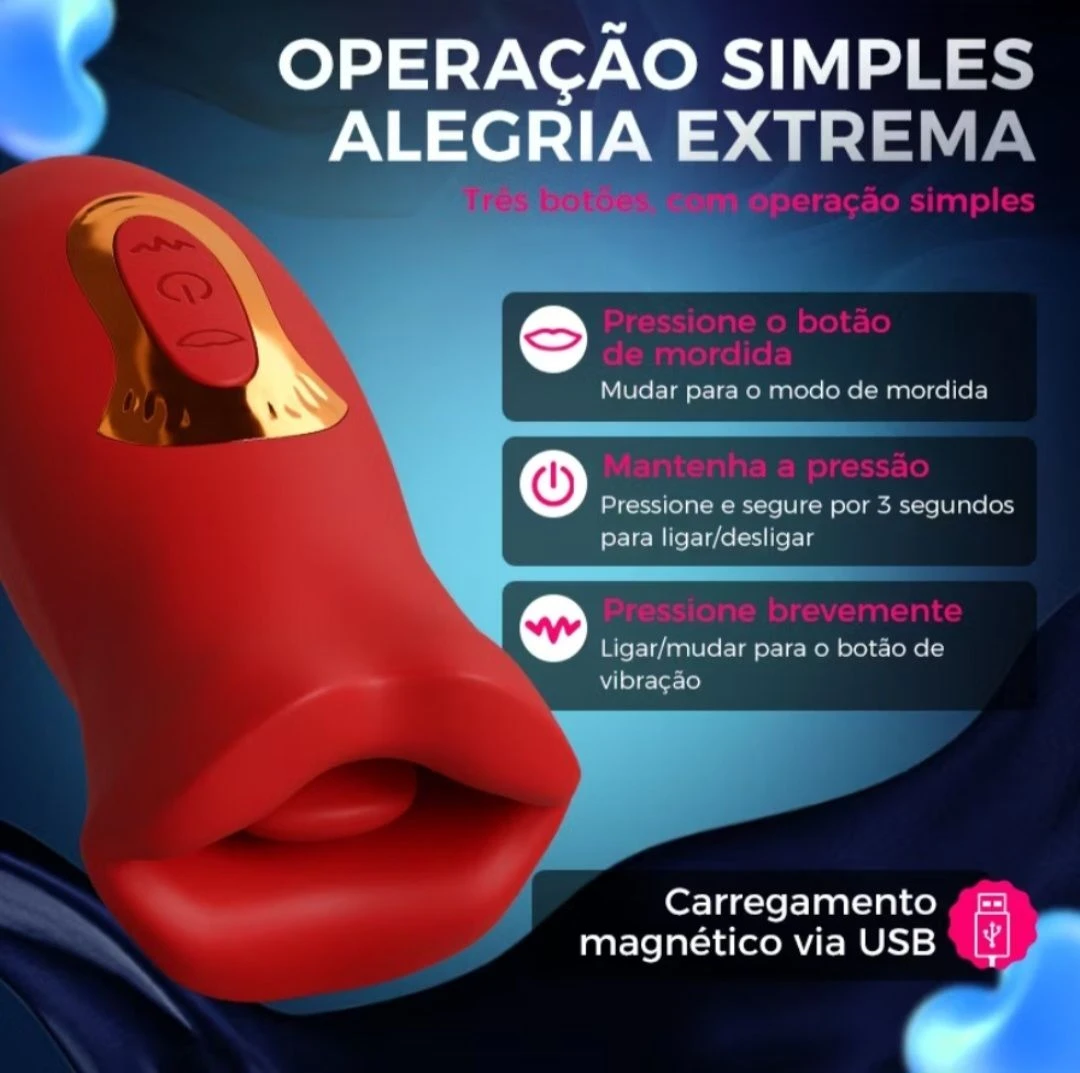 Vibrador Sugador em formato de boca  - 2