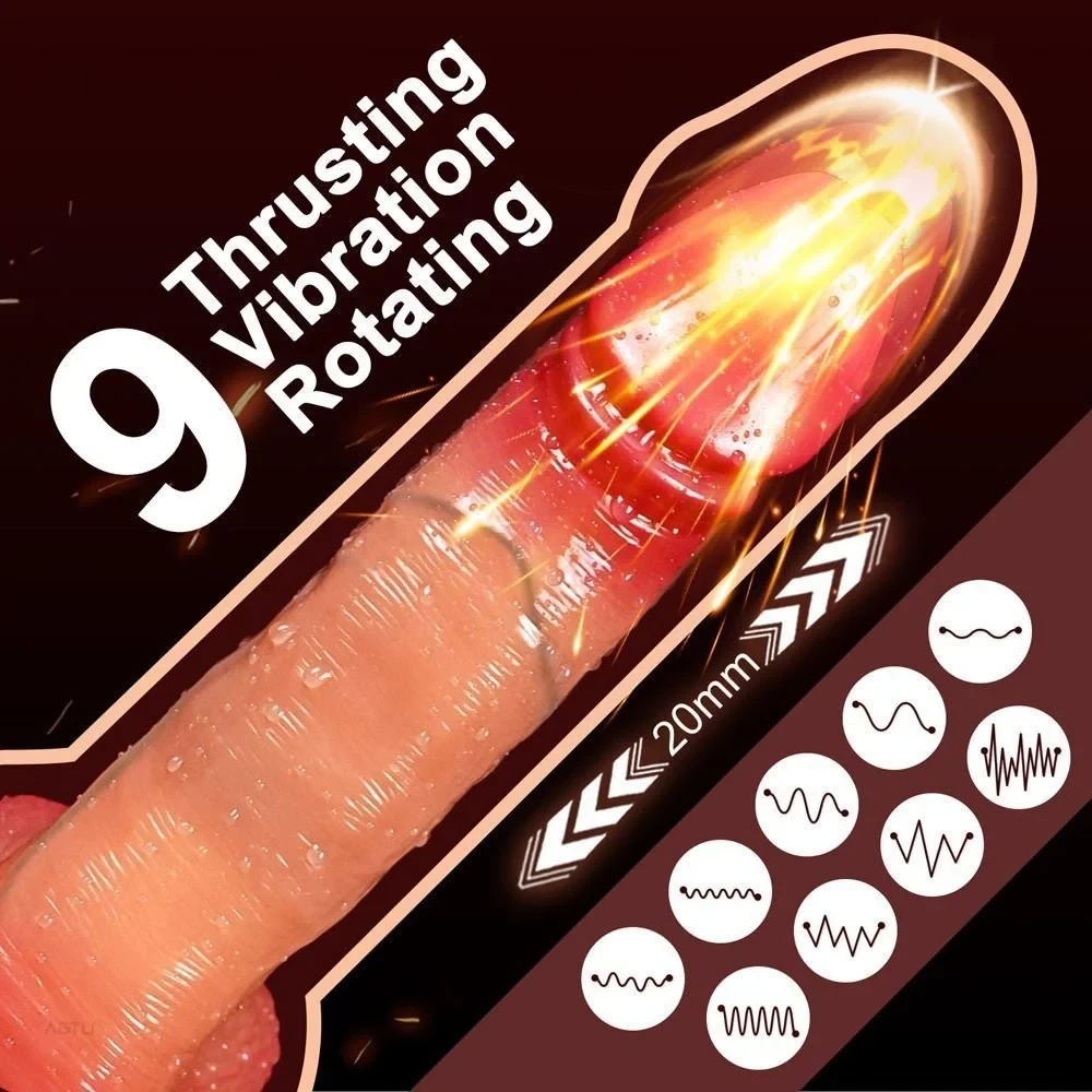 PÊNIS REALÍSTICO VIBRADOR TELESCOPIC APP COM AQUECIMENTO 9 MODOS DE VIBRAÇÃO 20 x 3,5 cm  - 3