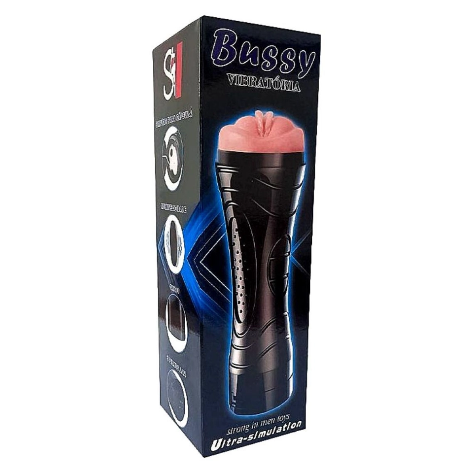 Masturbador vagina em formato de lanterna com vibro - 4