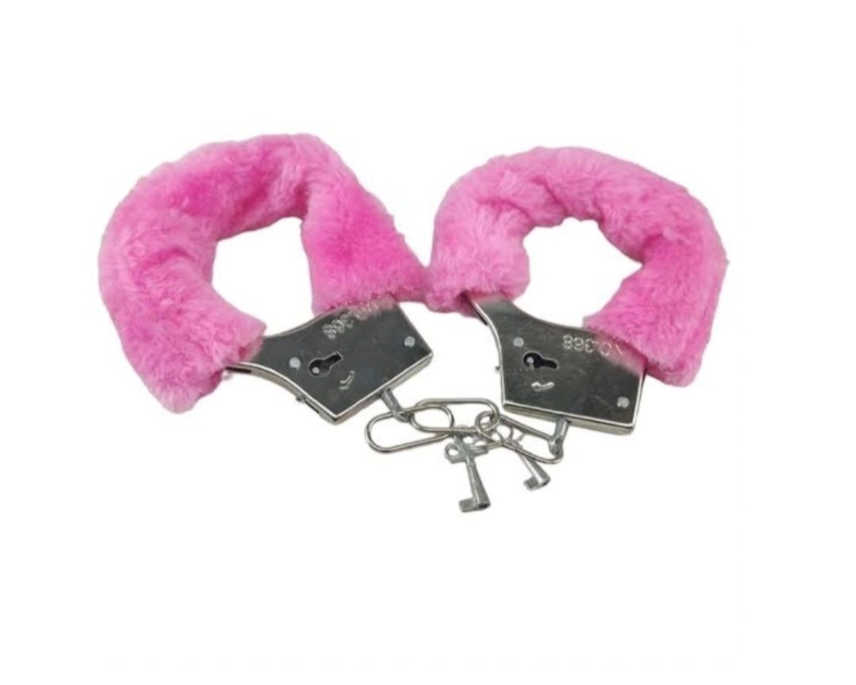 Algema metal com pelucia Rosa