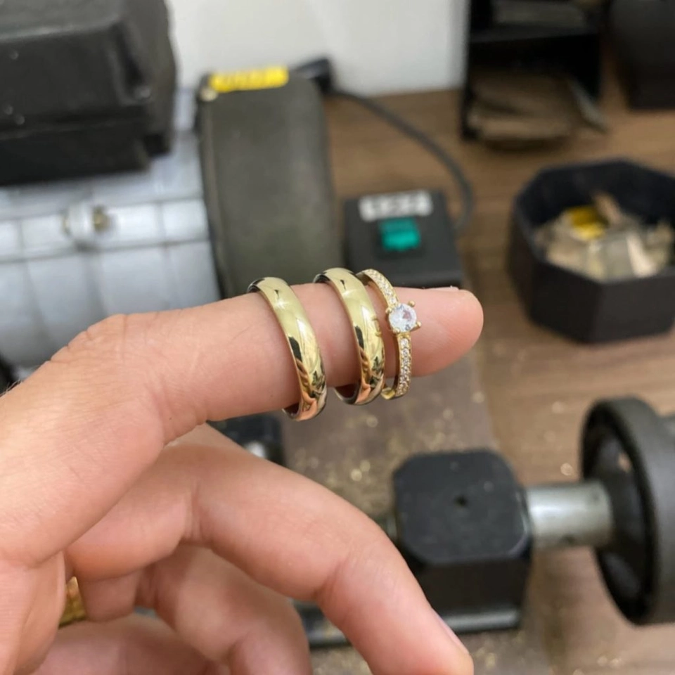 Par de alianças moeda 4mm MOD4 - imagem 2