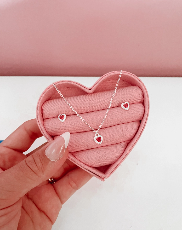 Conjunto coração princesa marsala 