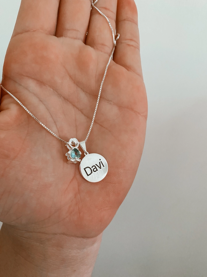Colar medalha com nome +pingente  - 3