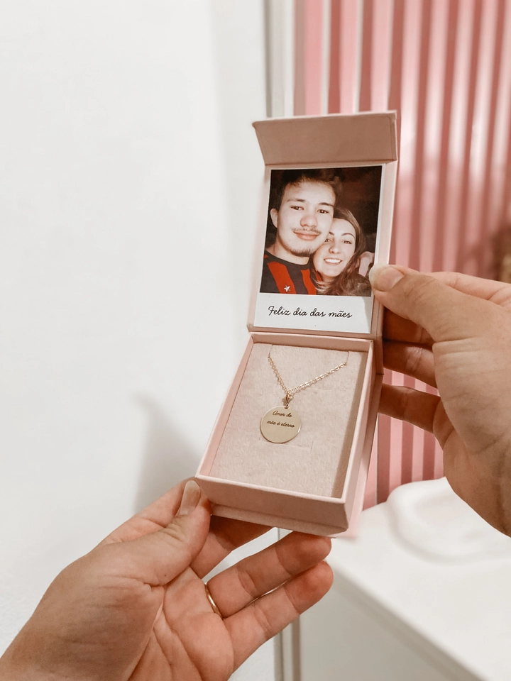 Colar Personalizado a laser medalha dourado  - 3