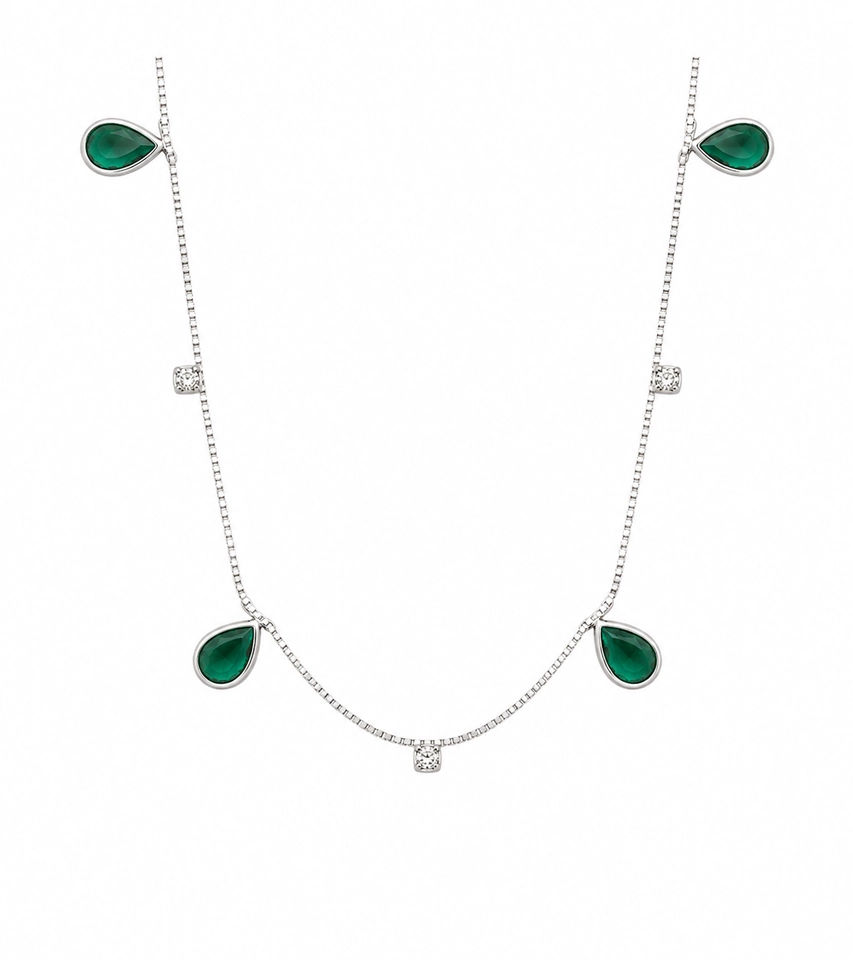 Chocker pedra esmeralda 