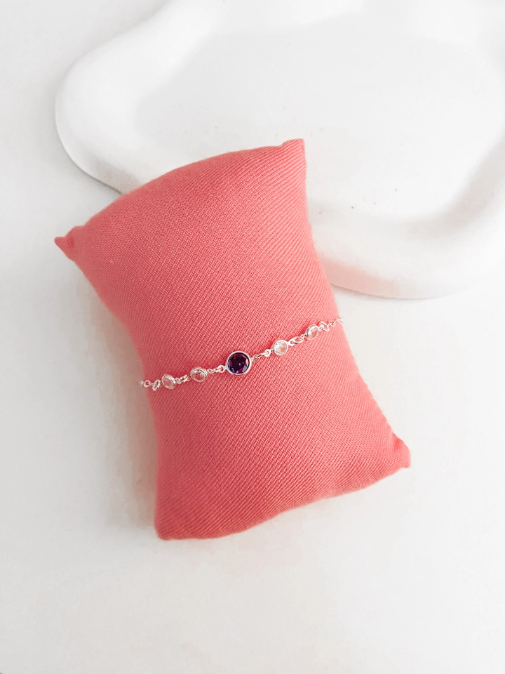 Pulseira Zircônia Violeta  - 1