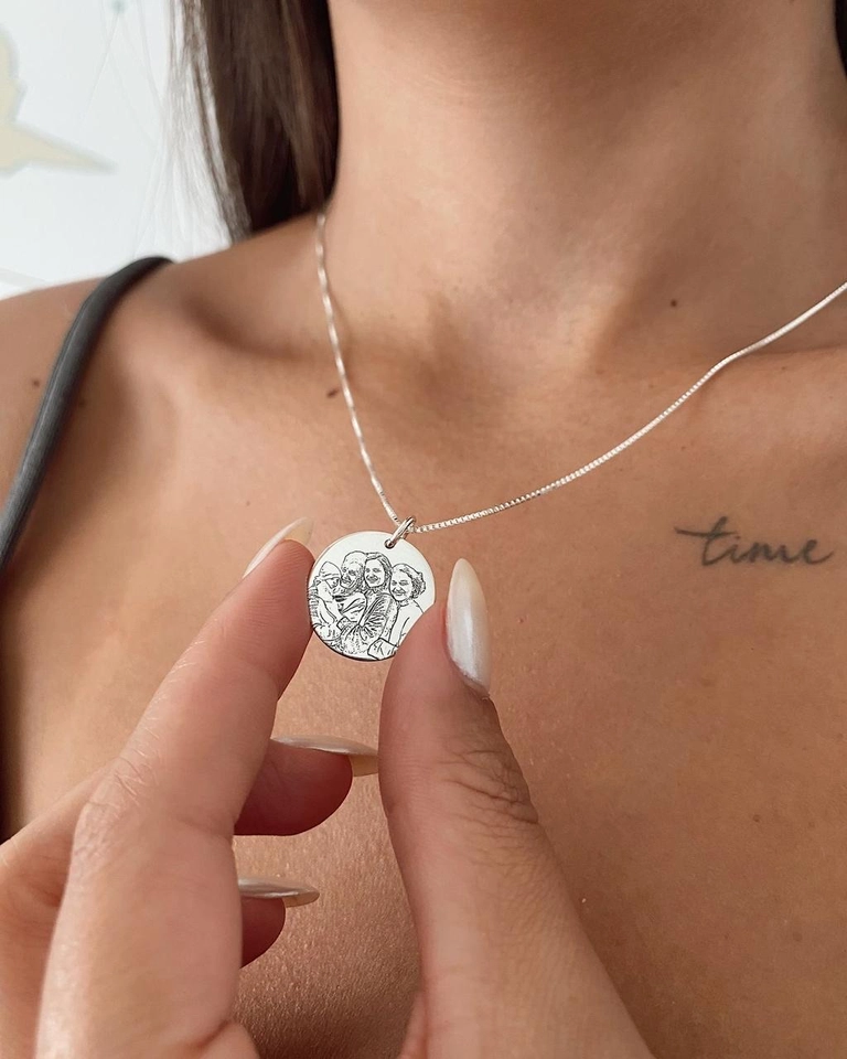 Colar medalha com foto a laser  - 4