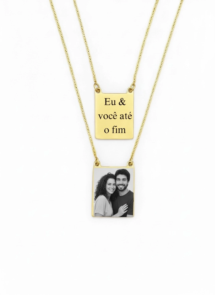 Escapulário personalizado a laser dourado 