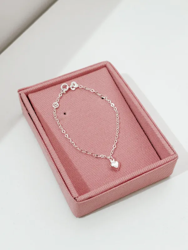 Pulseira infantil coração elos cadeado 
